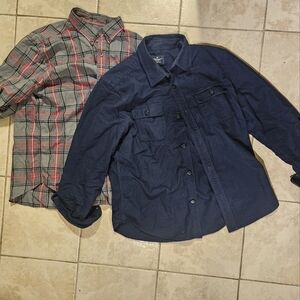 Men's Button Up Bundle  2 American Eagle Outfitters + J. Crew Shirts Sz L